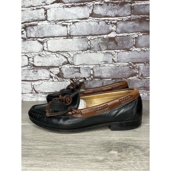 Allen Edmonds Woodstock Brown Black Leather Kiltie Loafers Dress Shoes Men 9.5D main image 9